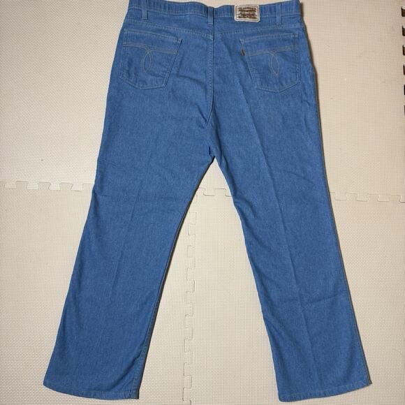 Vintage Levis Men’s Action Jeans 42x30 Made In USA 50/50 Cotton Poly Light Wash - Picture 9 of 15